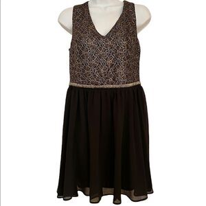 Luna NWT black sleeveless metallic dress